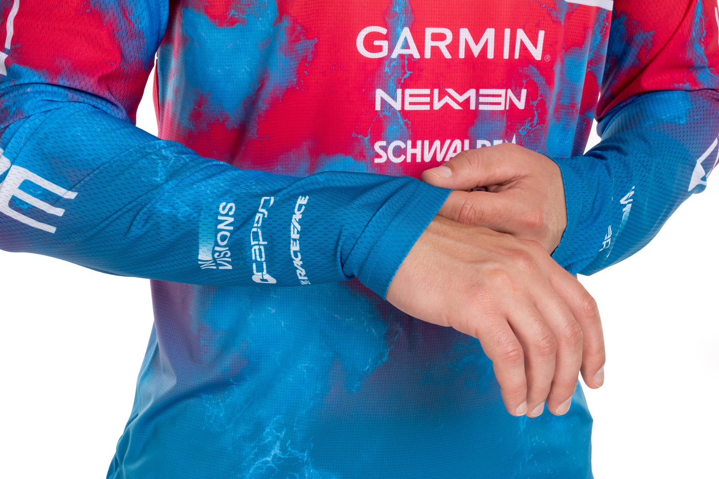 Cube MTB Trikot X Actionteam langarm blue´n´pink´n´orange