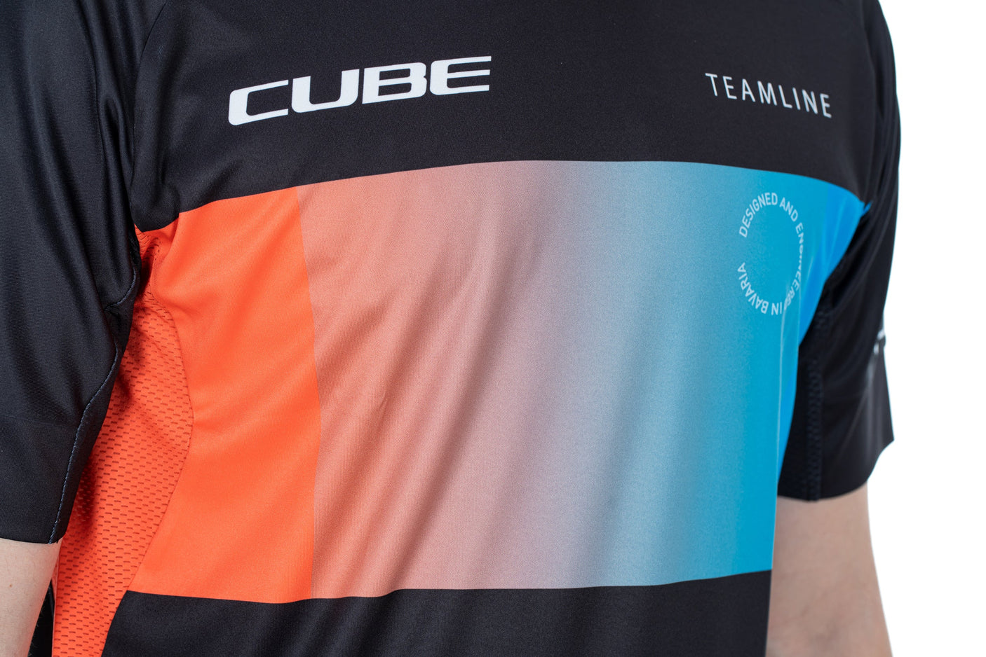 CUBE TEAMLINE Rundhalstrikot kurzarm black´n´blue´n´red