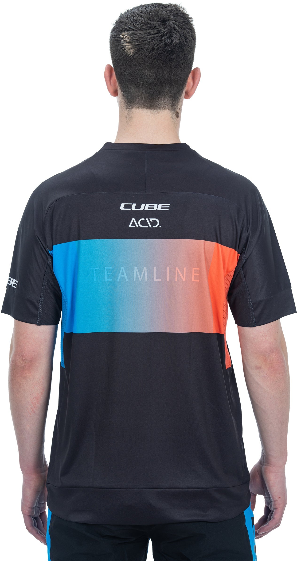 CUBE TEAMLINE Rundhalstrikot kurzarm black´n´blue´n´red