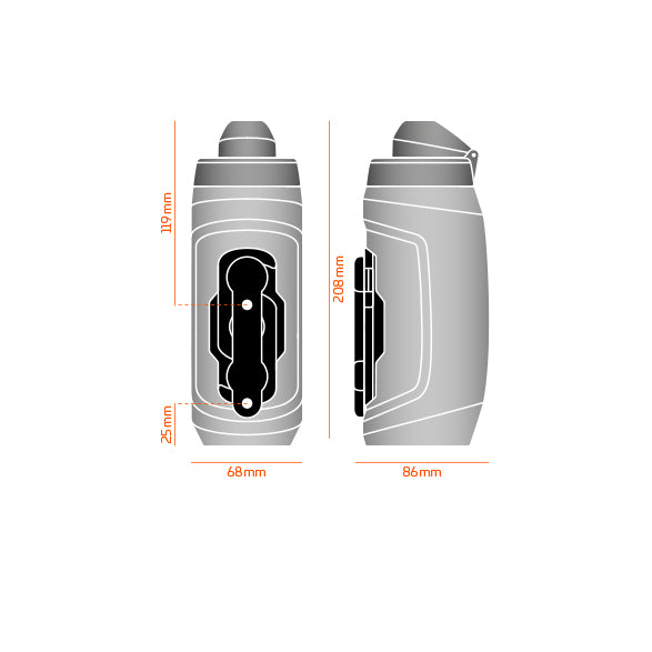 Fidlock Twist Bottle 590ml inkl. Base Fahrrad-Befestigung transparent/schwarz
