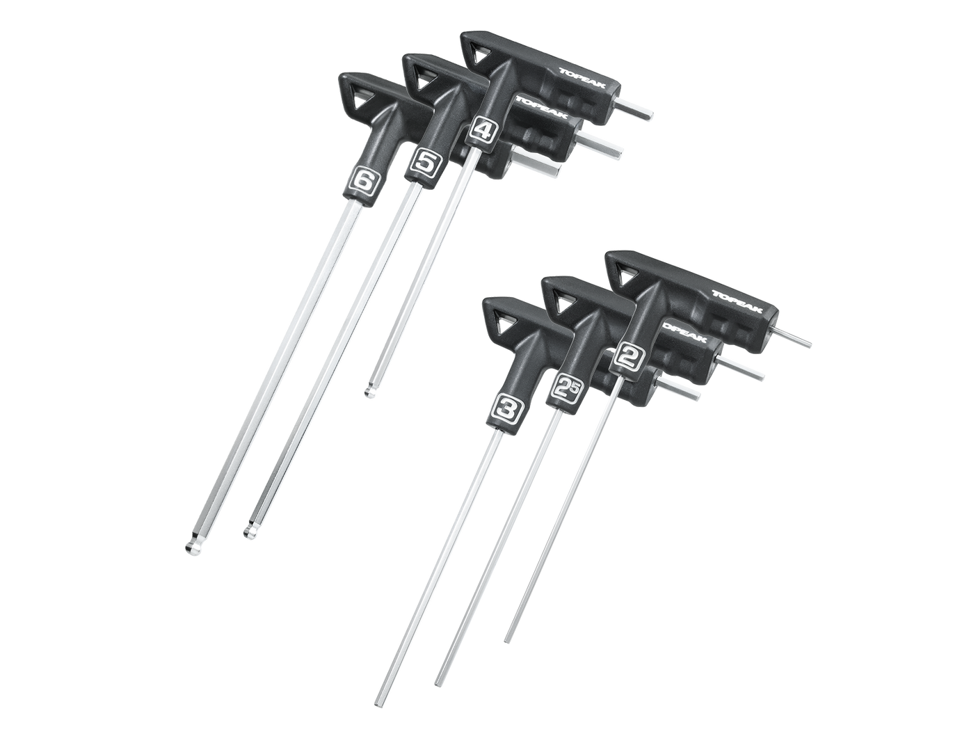 Topeak DuoHex Innensechstkantschlüssel Set mit T-Griff 2/2,5/3/4/5/6mm