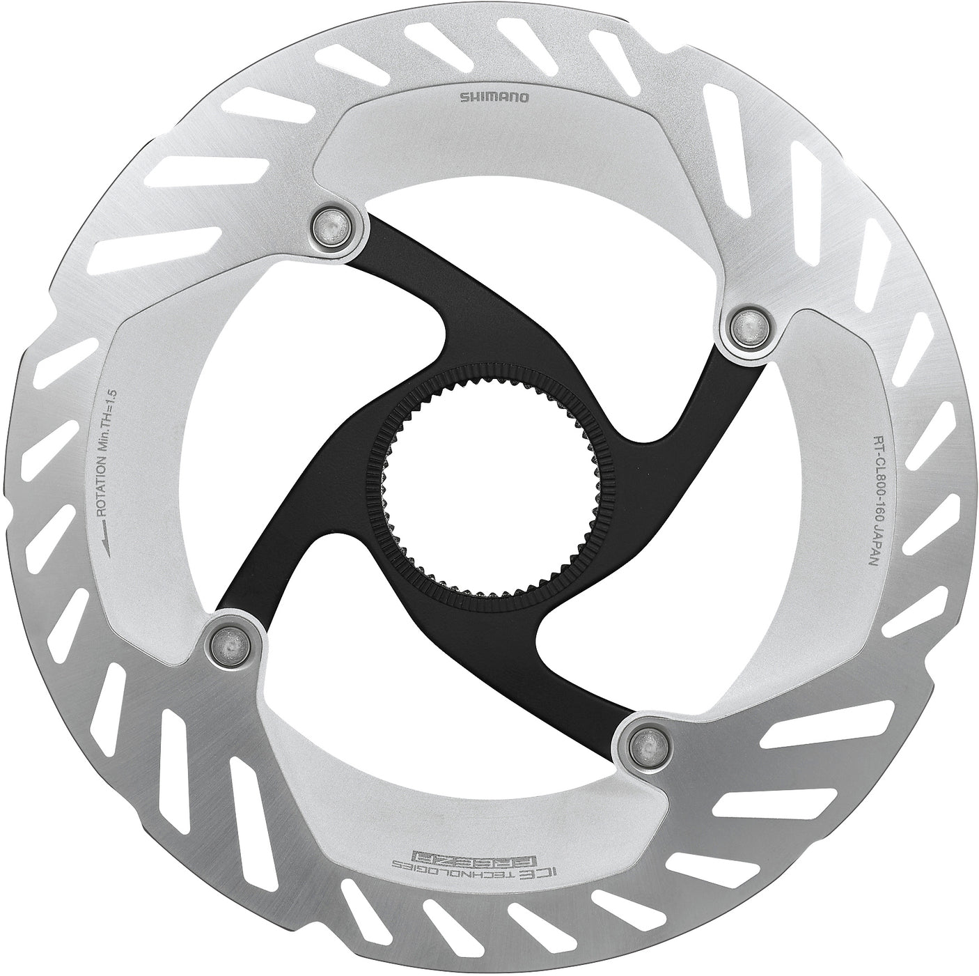 Shimano RT-CL800 Bremsscheibe Centerlock Verschlussring mit Innenverzahnung, 160mm