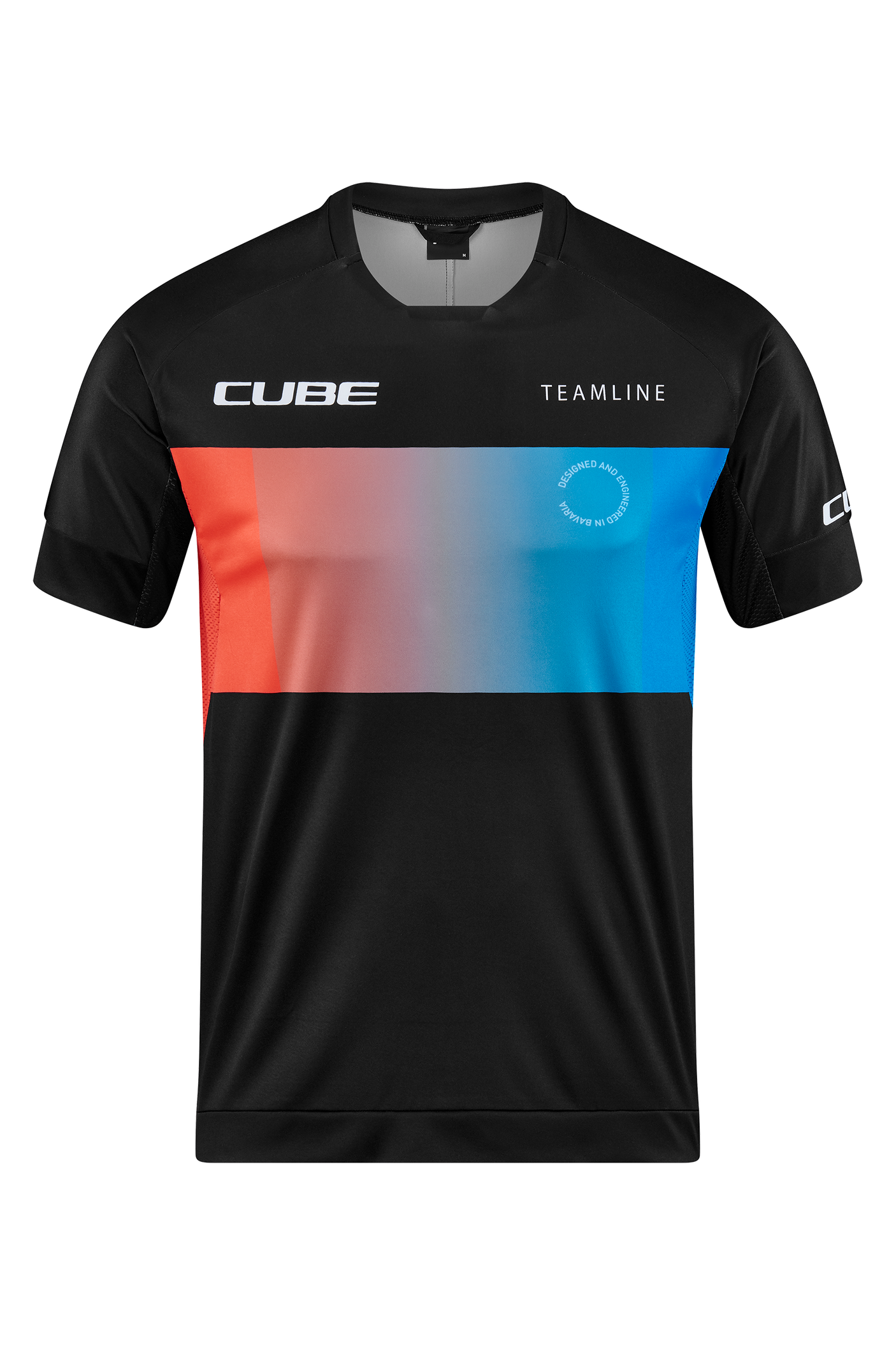 CUBE TEAMLINE Rundhalstrikot kurzarm black´n´blue´n´red