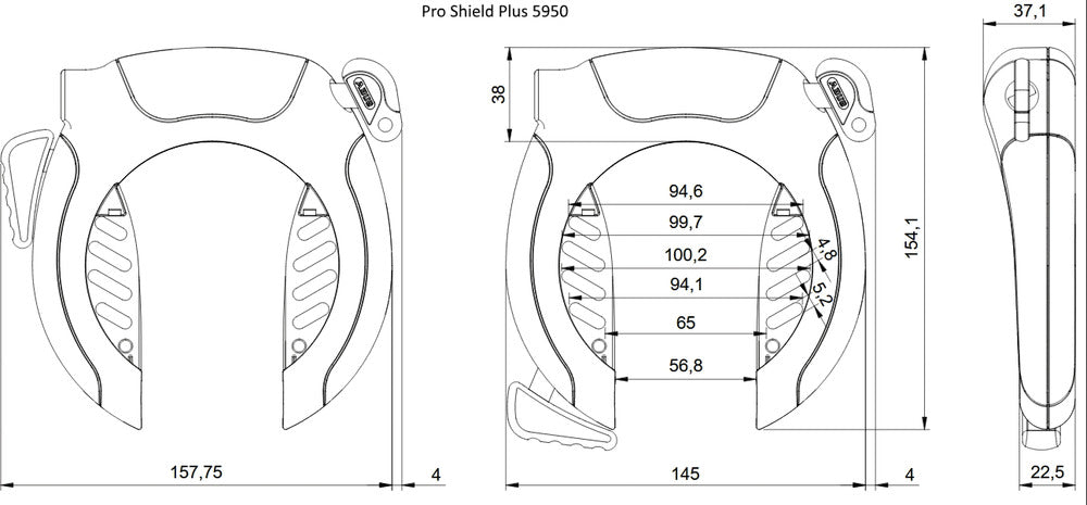 Abus PRO SHIELD™ Plus 5950 NR black + 6KS/85 + ST5950