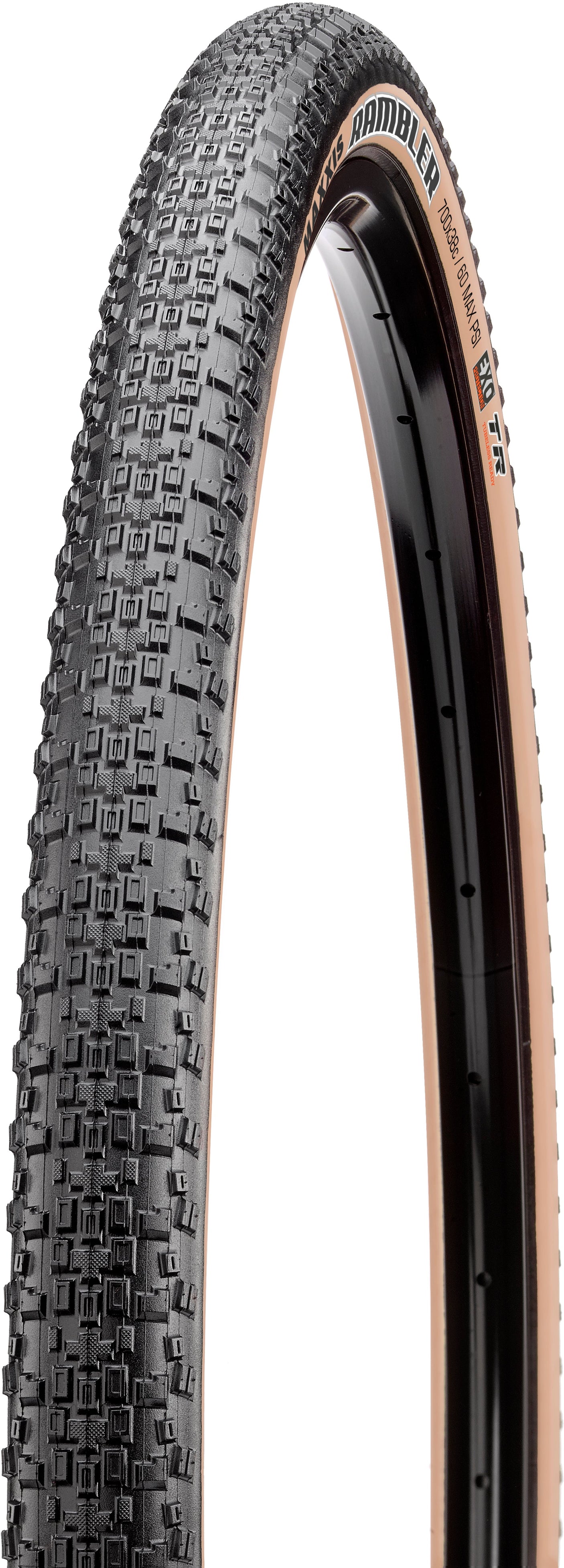 Maxxis Rambler Folding Tyre 700x38C Dual EXO TR Tanwall black/light brown