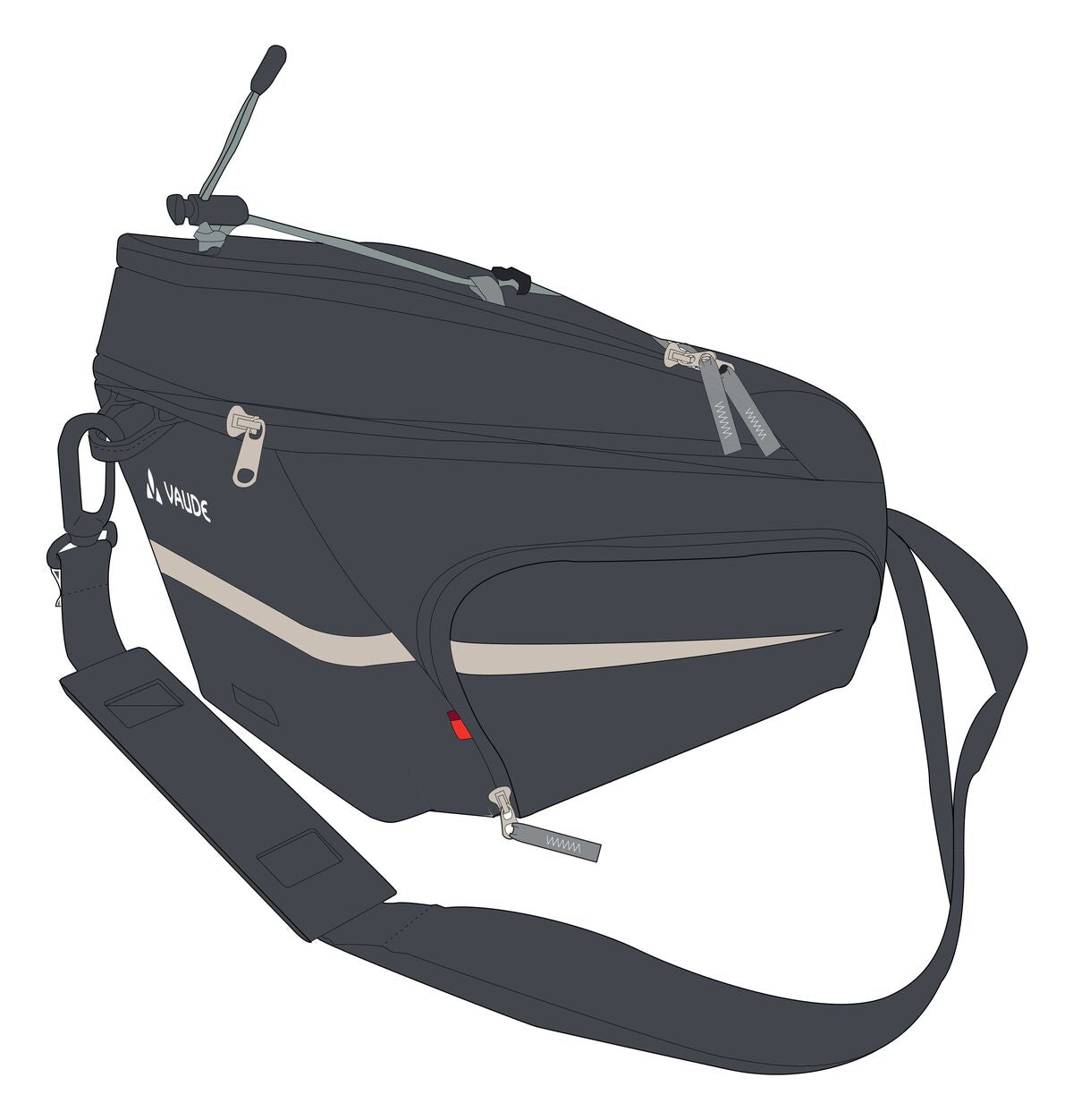 fahrradtasche snap it VAUDE Silkroad Plus Gepäckträgertasche Snap-It schwarz