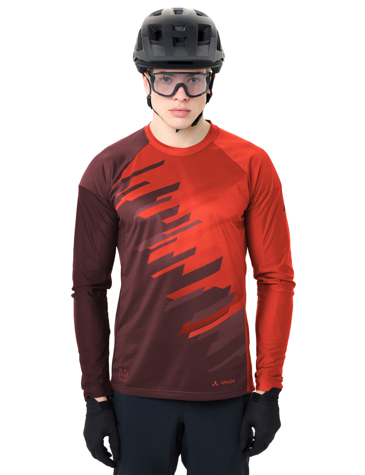 VAUDE Men's Moab LS T-Shirt VI glowing red/black