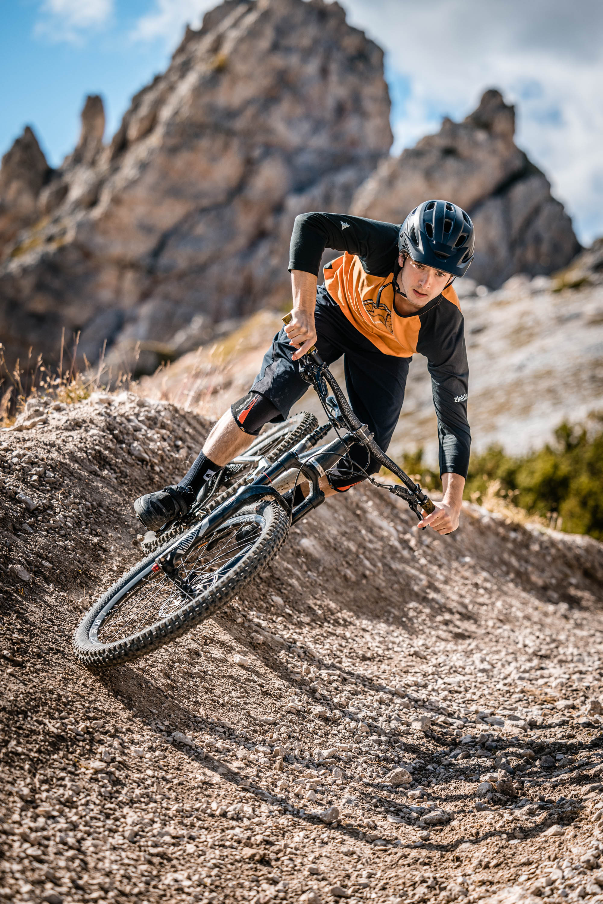 Zimtstern PureFlowz Shirt 3/4 Men Burnt Orange/Pirate Black