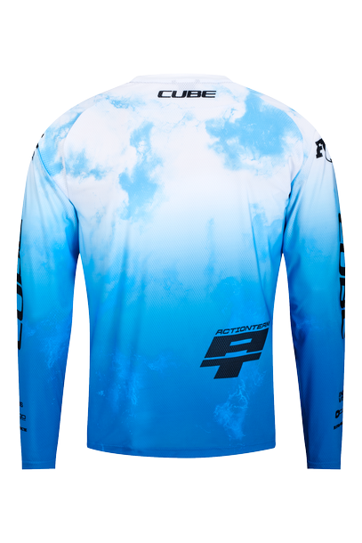 Cube MTB Trikot X Actionteam langarm topas blue