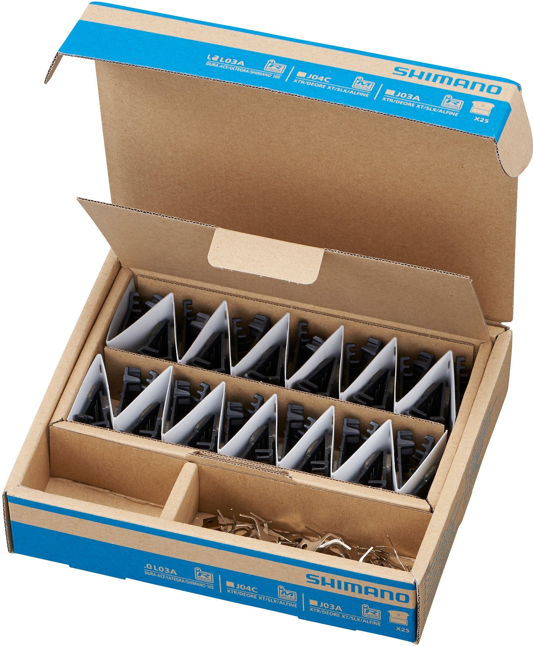 Shimano L05A-RF Resin Scheibenbremsbeläge mit Kühlrippen Dura Ace/Ultegra/105/Tiagra/GRX/Metrea 25 Paar