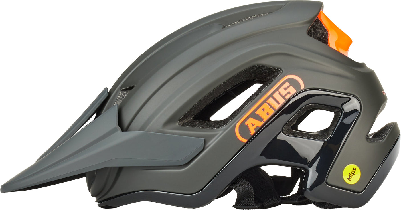 fahrradhelm grau grün Abus Cliffhanger MIPS grün MTB Helm | pine green
