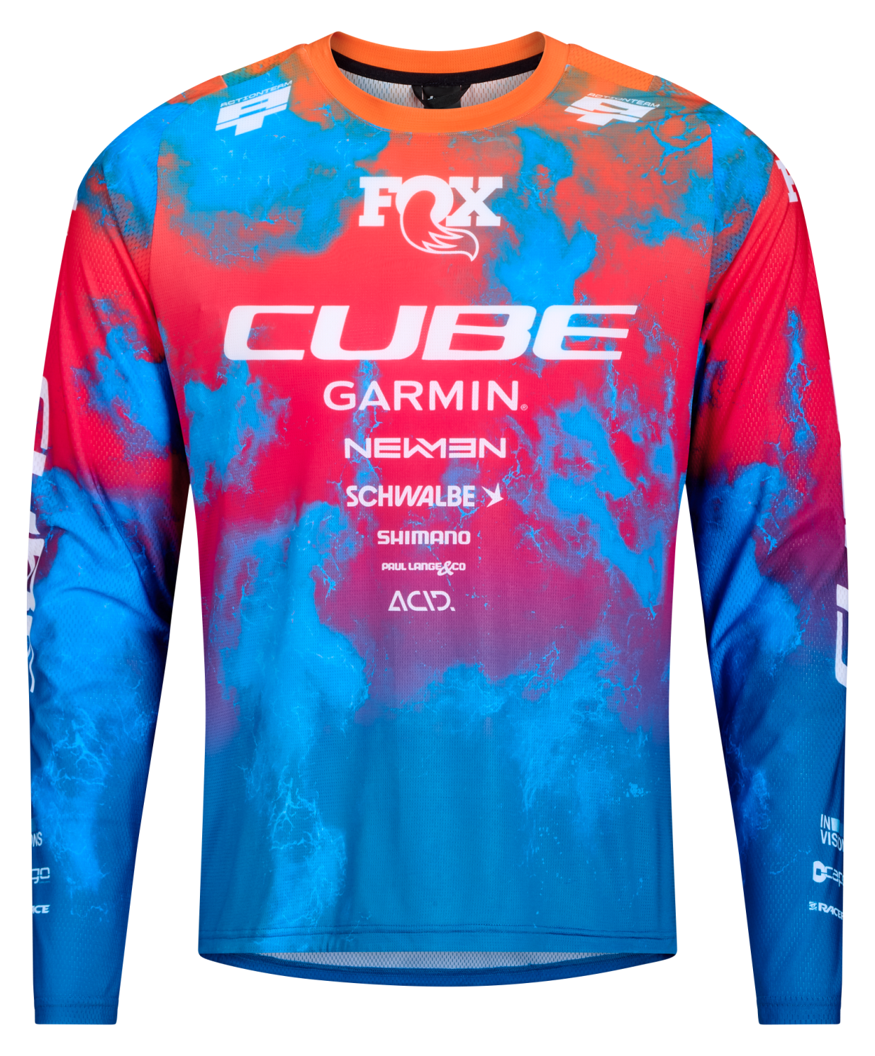 Cube MTB Trikot X Actionteam langarm blue´n´pink´n´orange