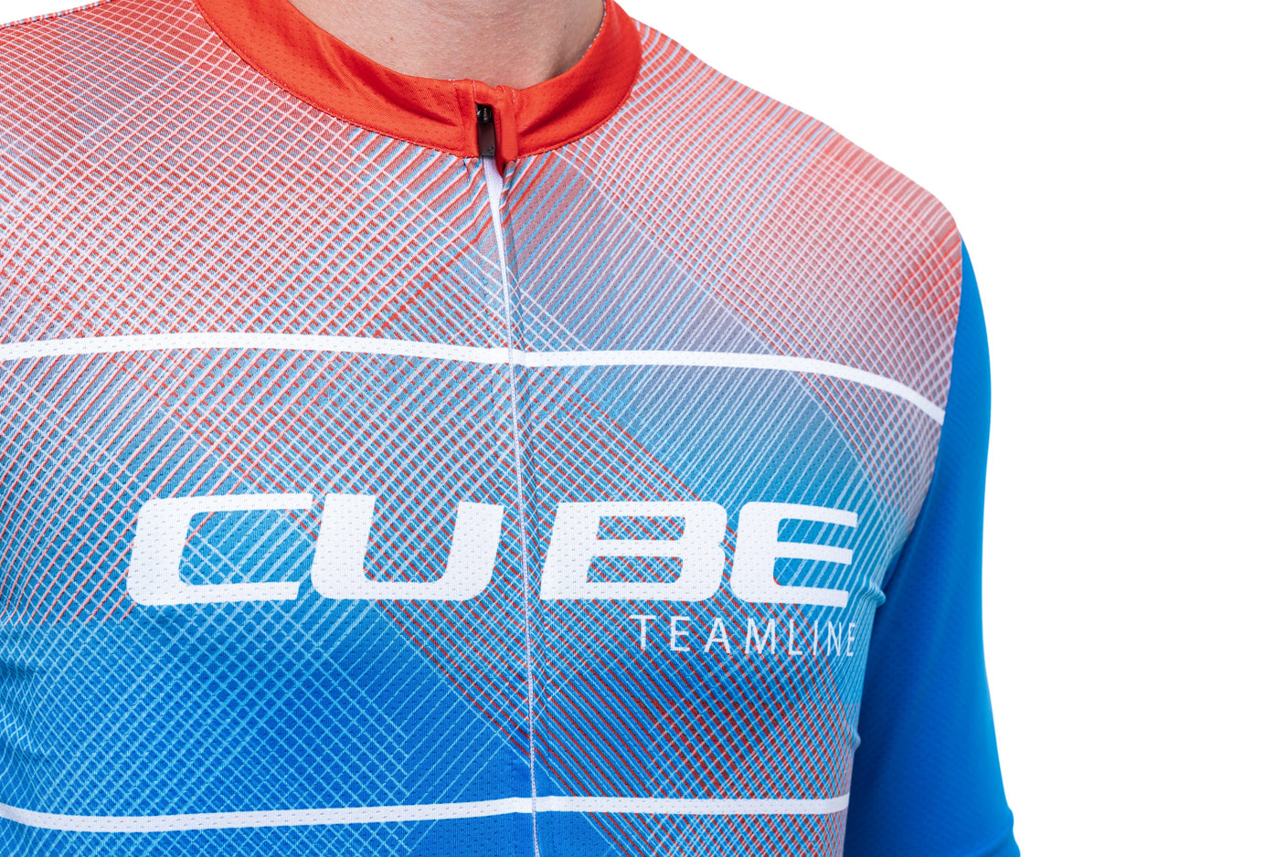 CUBE TEAMLINE Trikot CMPT kurzarm white´n´blue´n´red