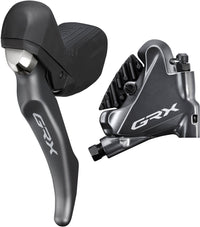 Shimano GRX ST-RX810/BR-RX810 Scheibenbremsset Vorne Flat Mount 2-fach grau/schwarz – aktuelle Variante