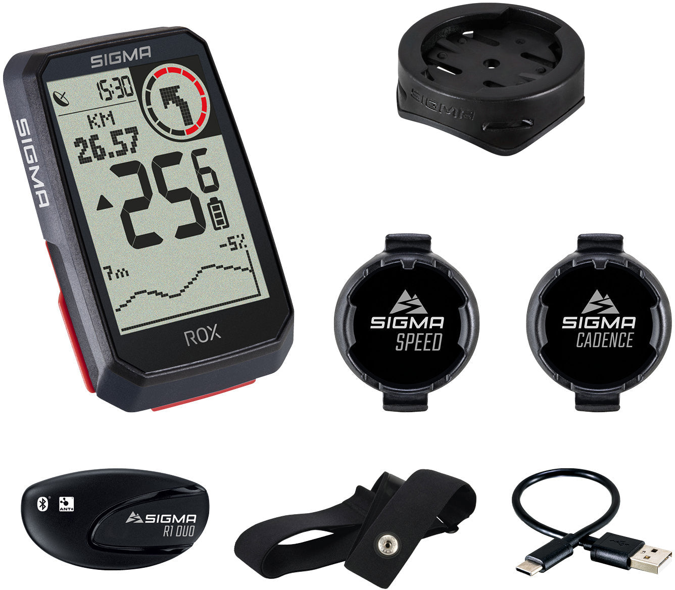 sigma fahrradcomputer keine geschwindigkeit Sigma ROX 4.0 Fahrradcomputer Set inkl. Vorbauhalterung + Pulsgurt + Geschwindigkeit/Trittfrequenz Sensor schwarz