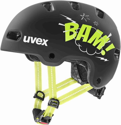 uvex Kid 4 Style Kinderhelm Bam Black-Lime Matt