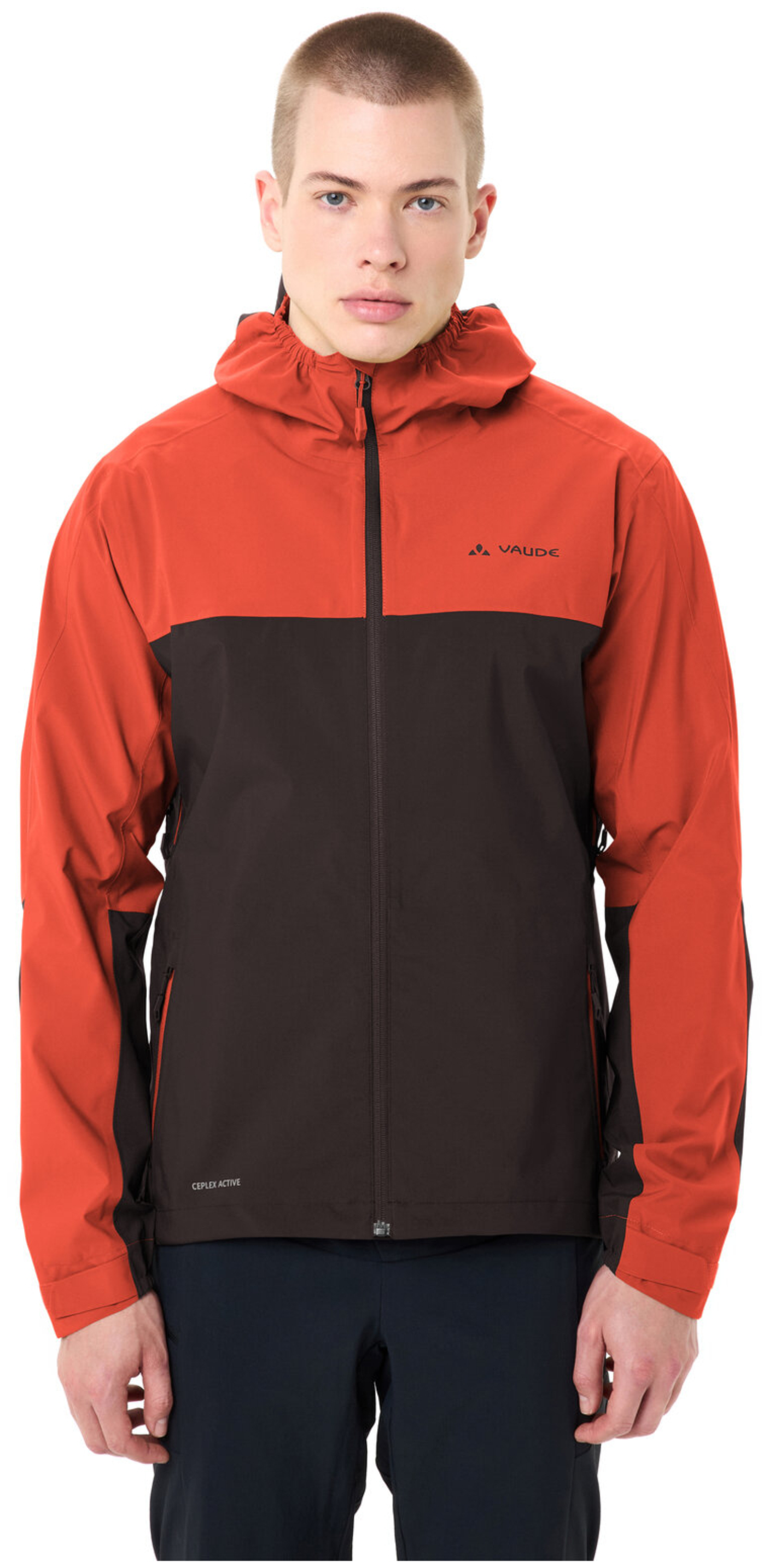 VAUDE Men's Moab Rain Jacket glowing red/black