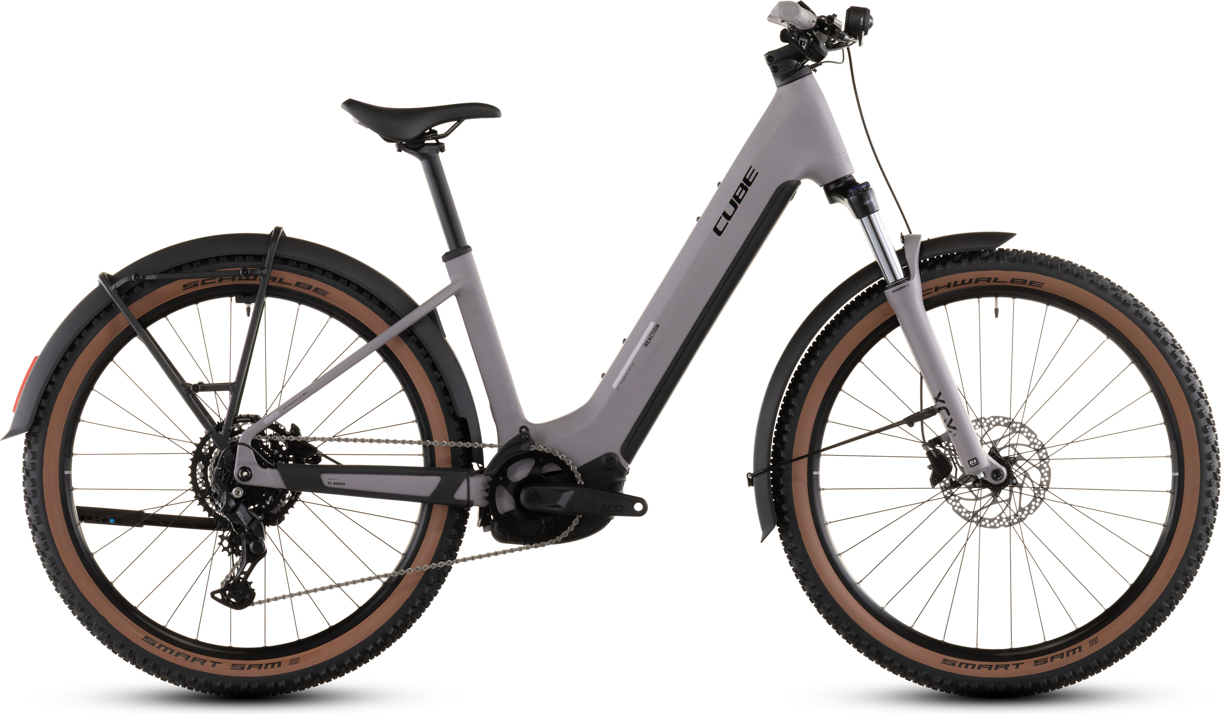 cube city e-bike damen Cube Reaction Hybrid Performance 600 FE Easy Entry (2026) | 27,5 Zoll E-MTB Hardtail | plumgrey´n´black