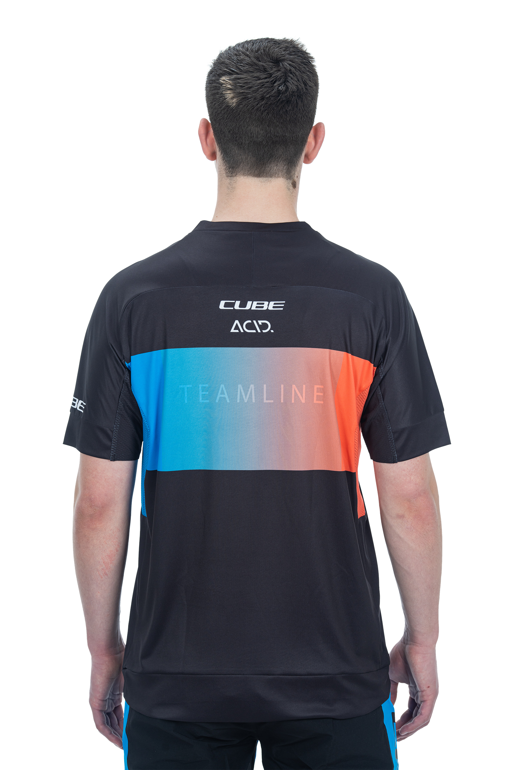 CUBE TEAMLINE Rundhalstrikot kurzarm black´n´blue´n´red