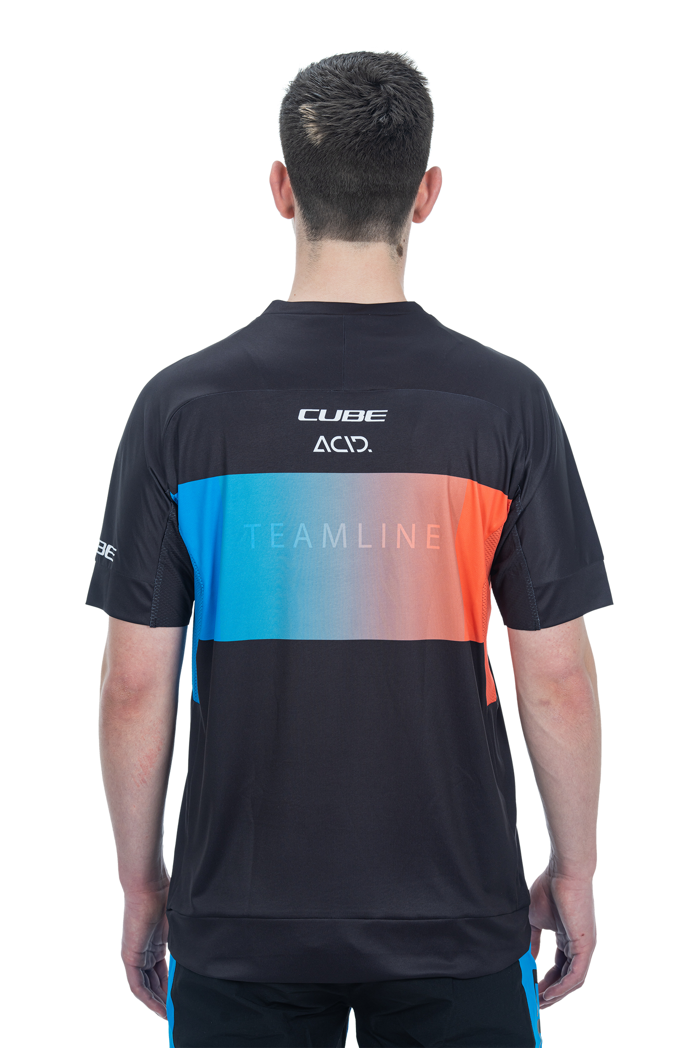 CUBE TEAMLINE Rundhalstrikot kurzarm black´n´blue´n´red