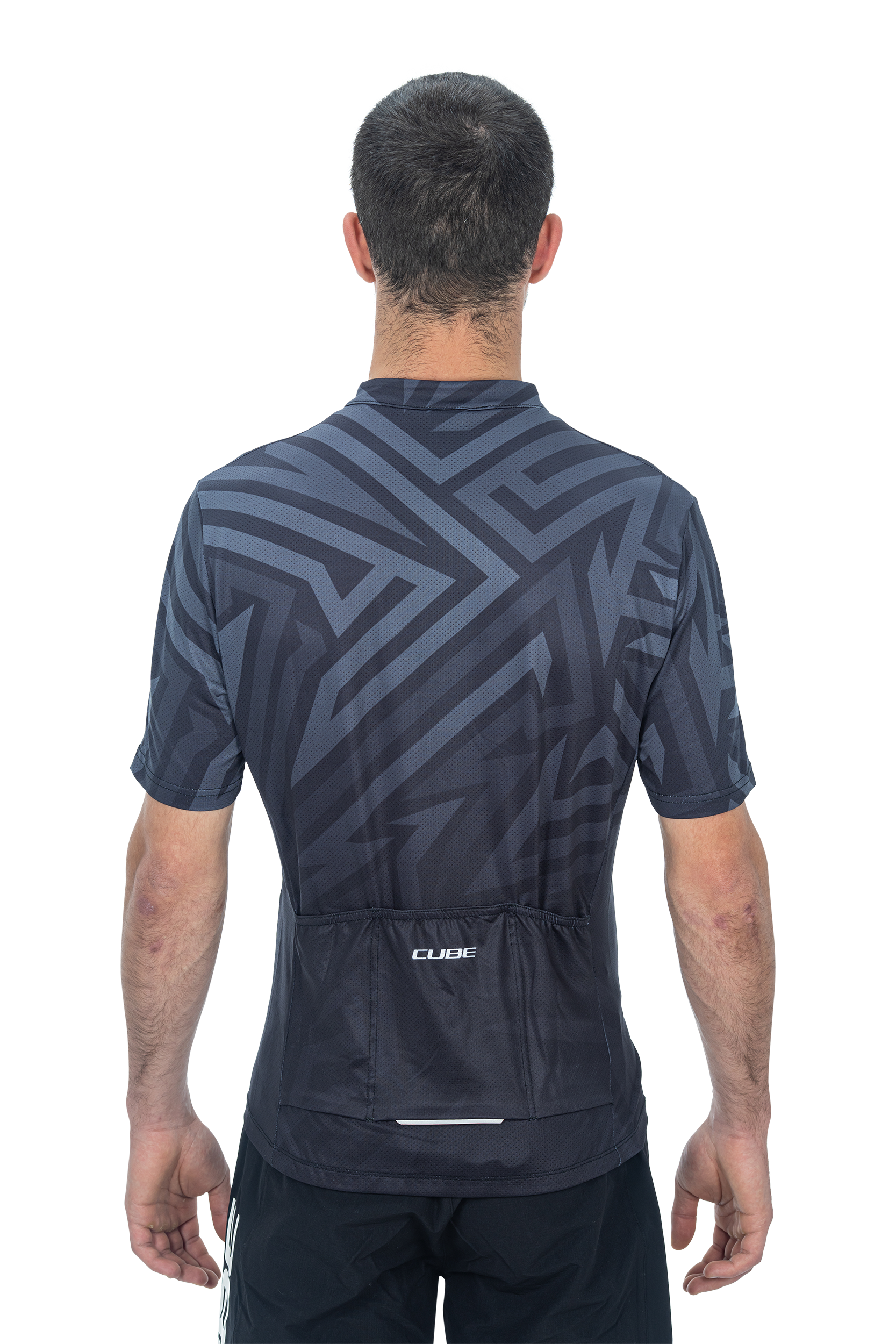 CUBE ATX Trikot Full Zip CMPT kurzarm black´n´grey