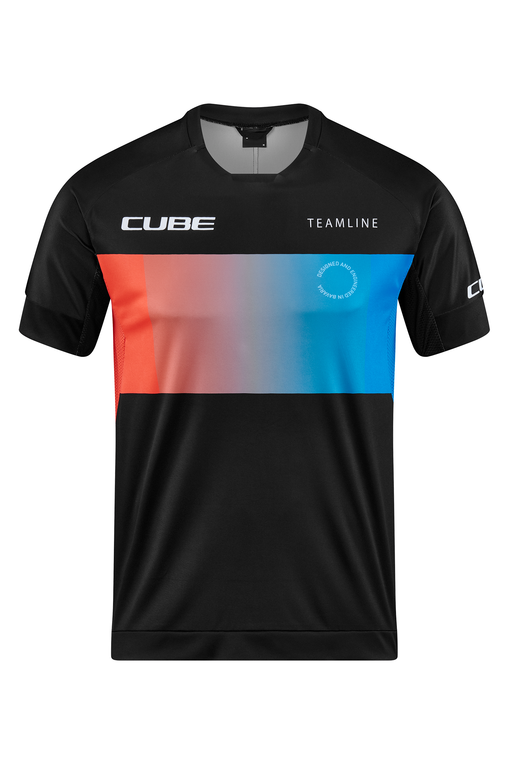 CUBE TEAMLINE Rundhalstrikot kurzarm black´n´blue´n´red