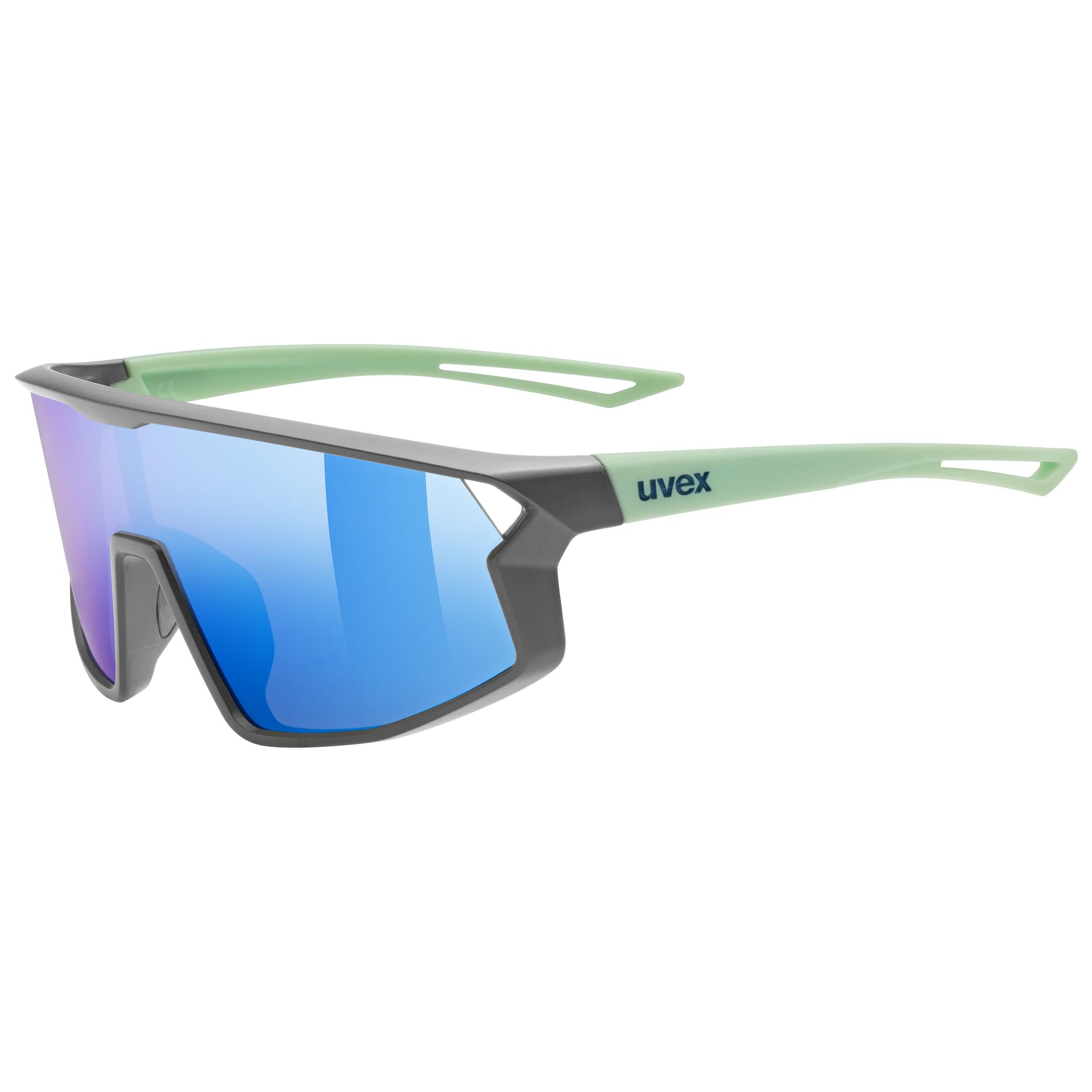 uvex Skyryse Jr. Radbrille Grey-Green Matt / Mirror Blue