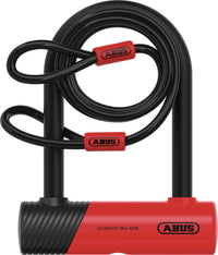ABUS 420K/150HB140 Ultimate Mini Bügelschloss  + Cobra 10/120 rot – aktuelle Variante