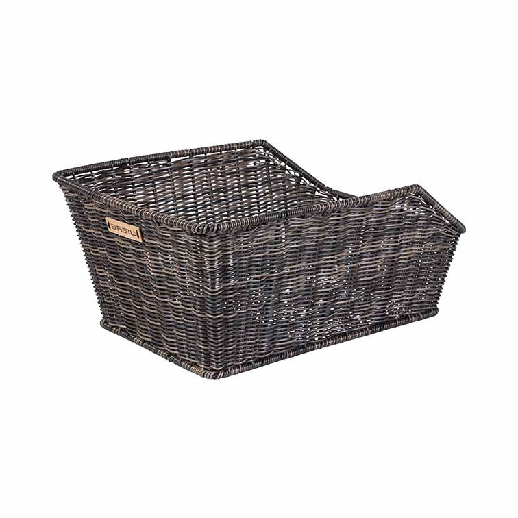rattan korb fahrrad hinten Basil Cento Rattan Look Gepäckträgerkorb braun