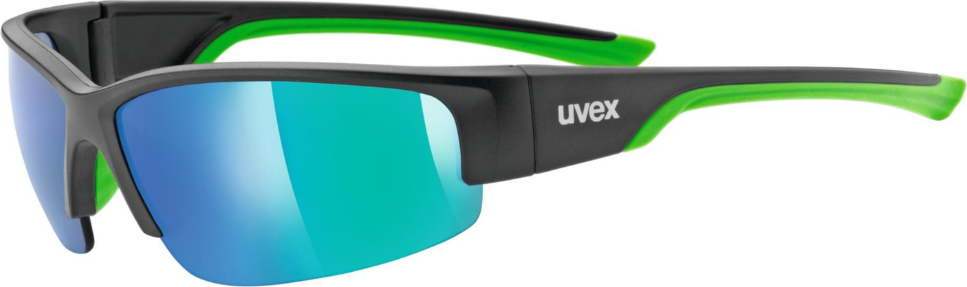 uvex Sportstyle 215 Radbrille Black Mat Green / Mirror Green