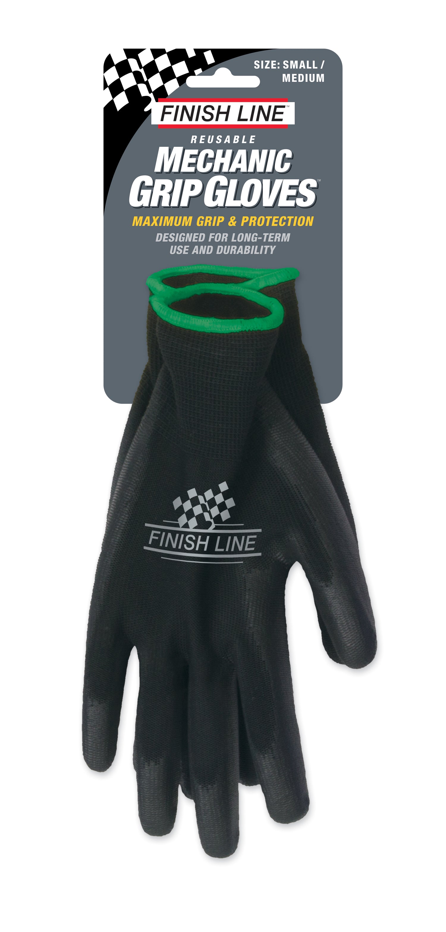Finish Line Mechaniker-Handschuhe schwarz S/M
