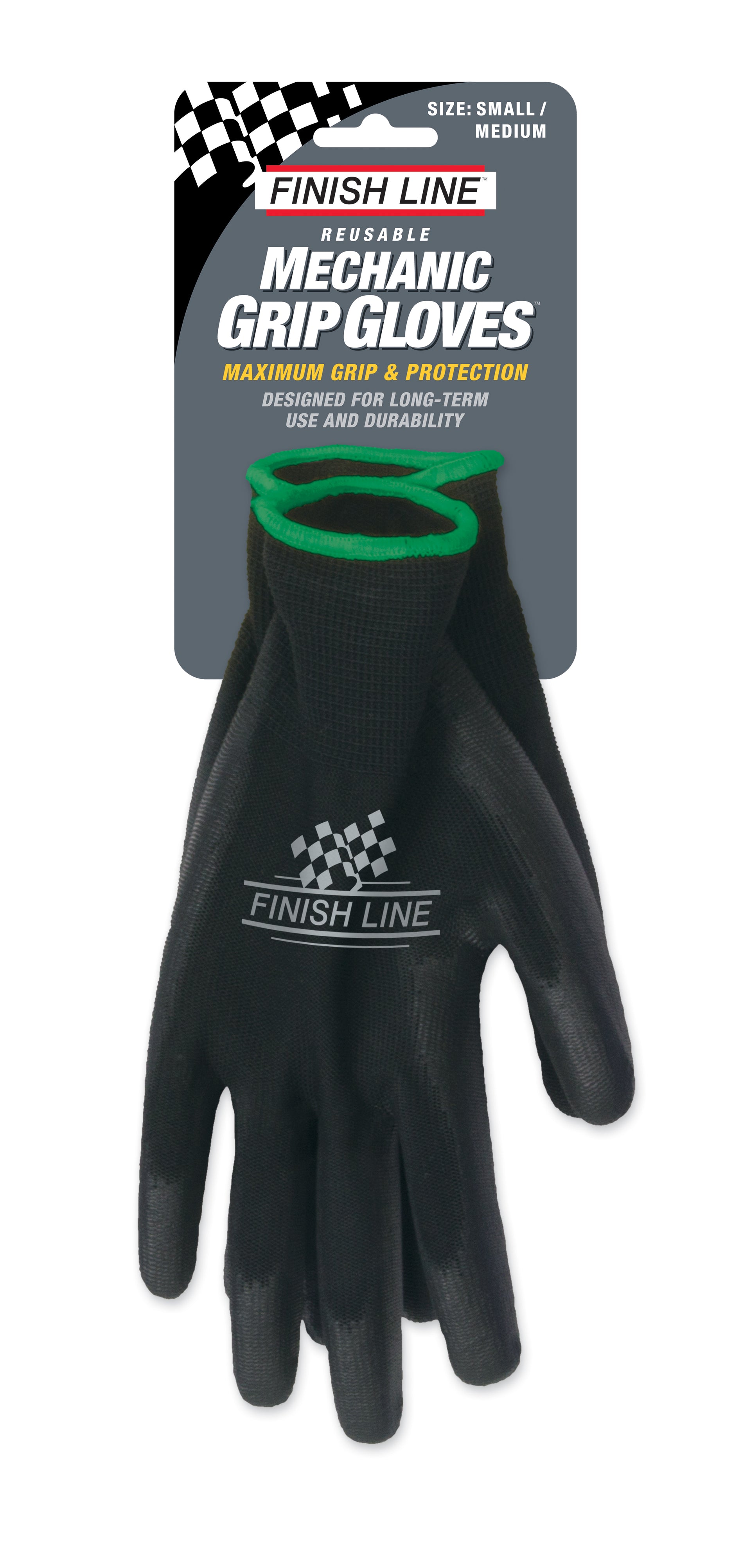 Finish Line Mechaniker-Handschuhe schwarz S/M